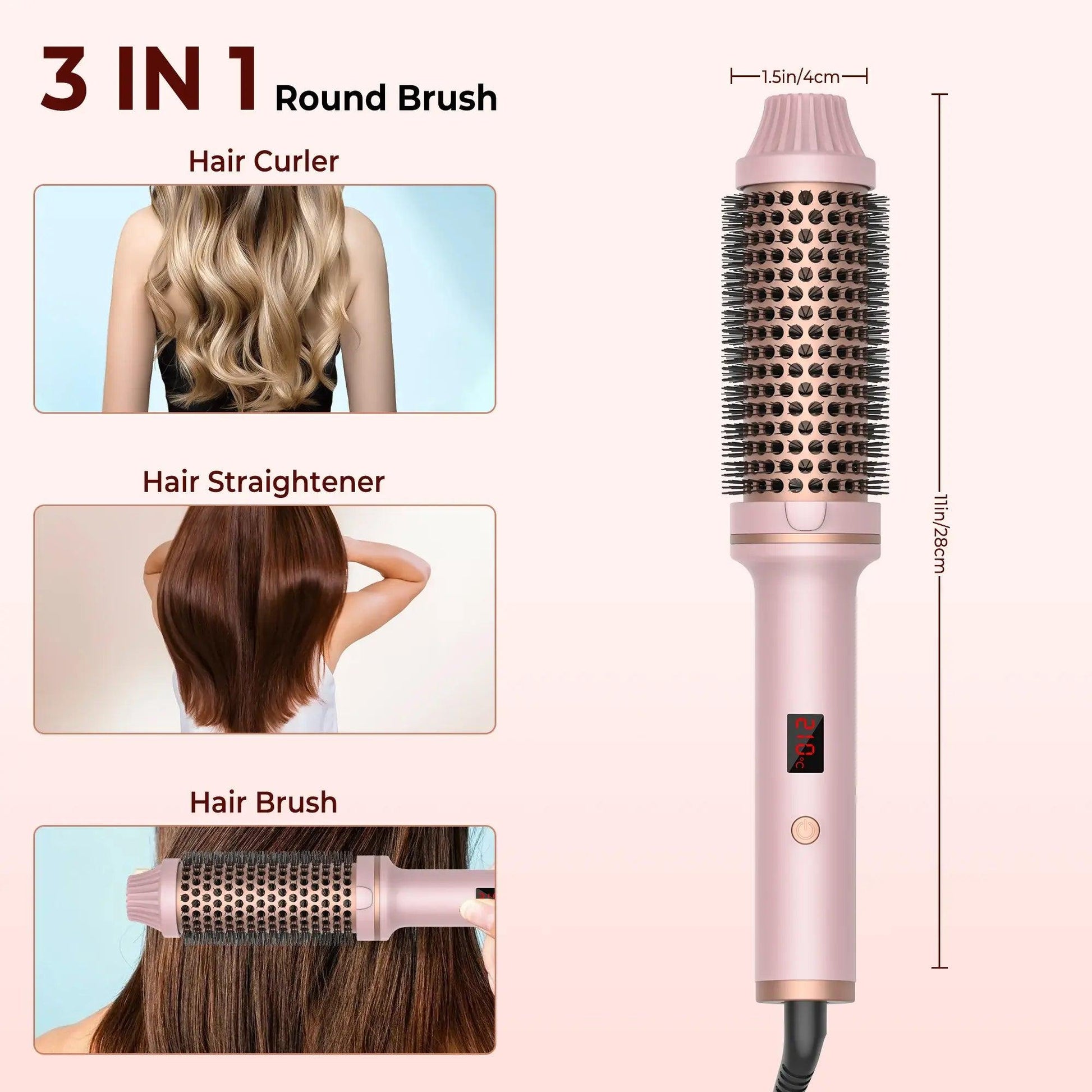 Heated Curling Iron Brush - Soluna Bliss