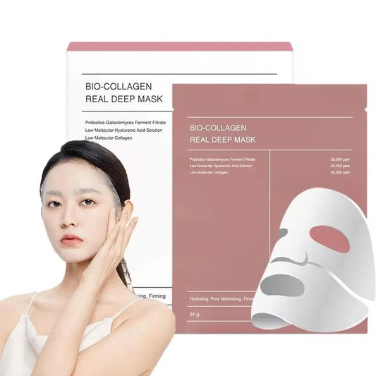 4Pcs/Box Absorbable Bio-Collagen Real Deep Mask Night Moisturizing Mask Firming Nourish Brightening Moisturizing Skin Care - Soluna Bliss